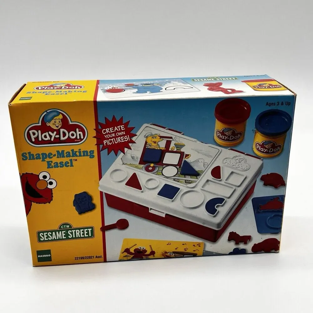 Vtg Play Doh Sesame Street Shape Making Flip Top Desk 1998 Very Good